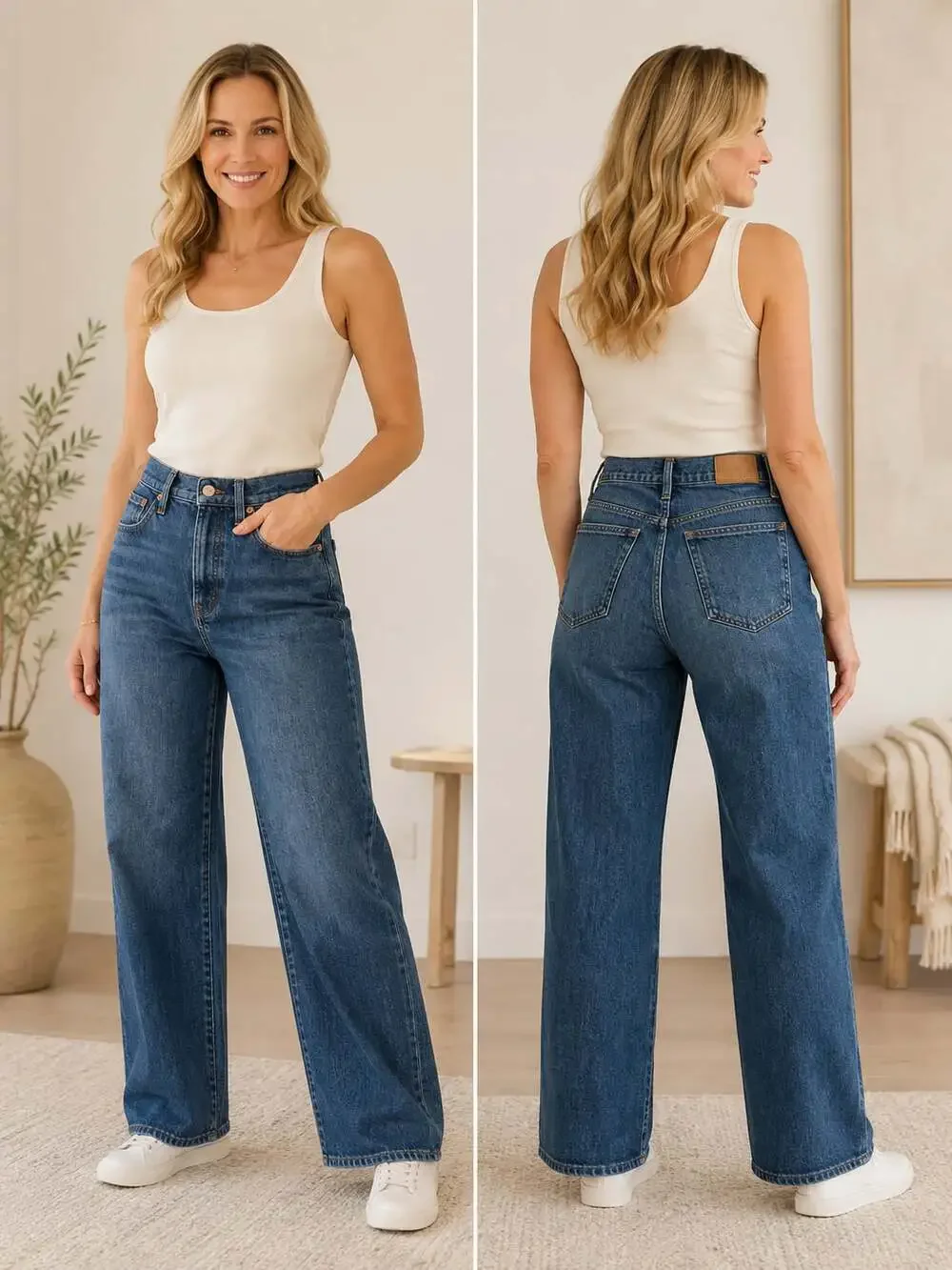 Madewell Perfect Vintage Wide-Leg Jeans Women’s 26 High Rise Dark Wash